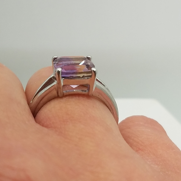 Sz 8 Sterling Silver Ametrine Ring - Picture 4 of 6